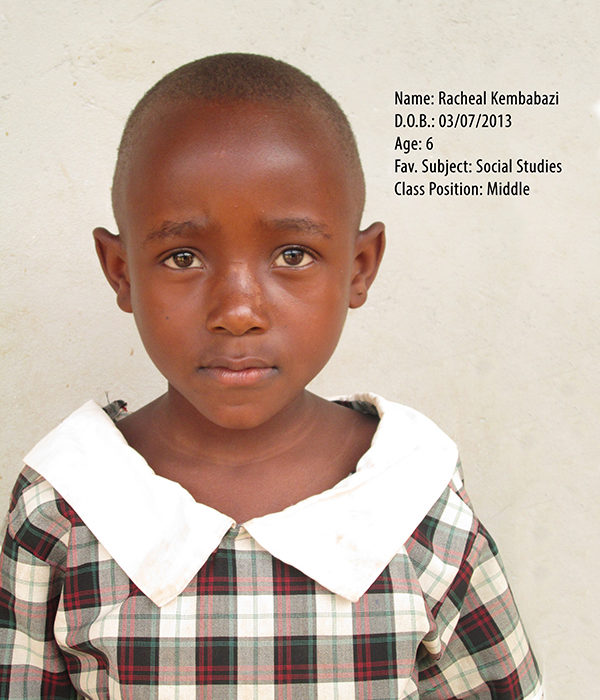 KEMBABAZI RACHEAL. DOB.07.03.2013. AGE.6YRS. FS. SOCIAL STUDIES. CLASS. MIDDLE KEMBABAZI RACHEAL. DOB.07.03.2013. AGE.6YRS. FS. SOCIAL STUDIES. CLASS. MIDDLE