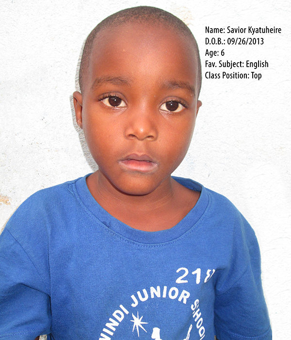 KYATUHEIRE SAVIOR. DOB. 26.09.2013. AGE. 6YRS. FS. ENGLISH. CLASS. TOP. KYATUHEIRE SAVIOR. DOB. 26.09.2013. AGE. 6YRS. FS. ENGLISH. CLASS. TOP.