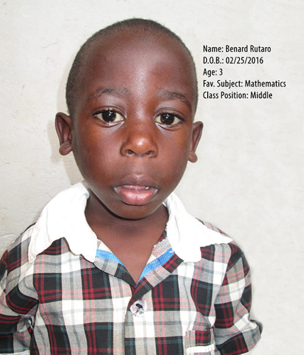 RUTARO BENARD. DOB 25.02.2016. AGE. 3YRS. FS. MATHEMATICS. CLASS. MIDDLE RUTARO BENARD. DOB 25.02.2016. AGE. 3YRS. FS. MATHEMATICS. CLASS. MIDDLE